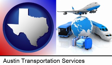 air, bus, and rail transportation services in Austin, TX