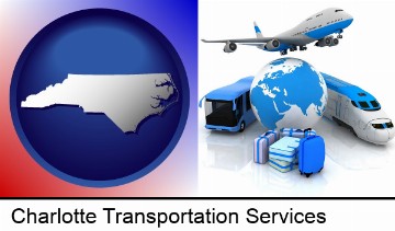air, bus, and rail transportation services in Charlotte, NC