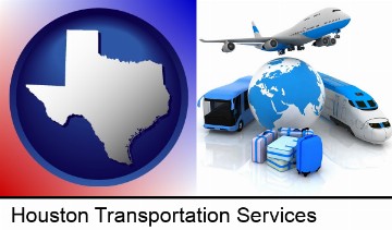 air, bus, and rail transportation services in Houston, TX