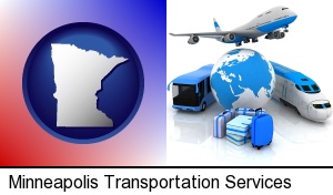air, bus, and rail transportation services in Minneapolis, MN