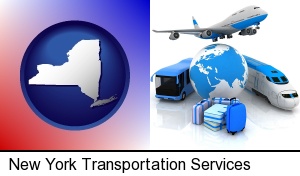 New York, New York - air, bus, and rail transportation services
