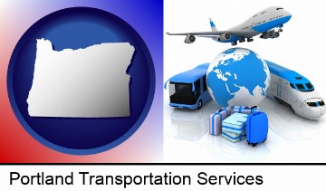 air, bus, and rail transportation services in Portland, OR