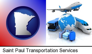 air, bus, and rail transportation services in Saint Paul, MN